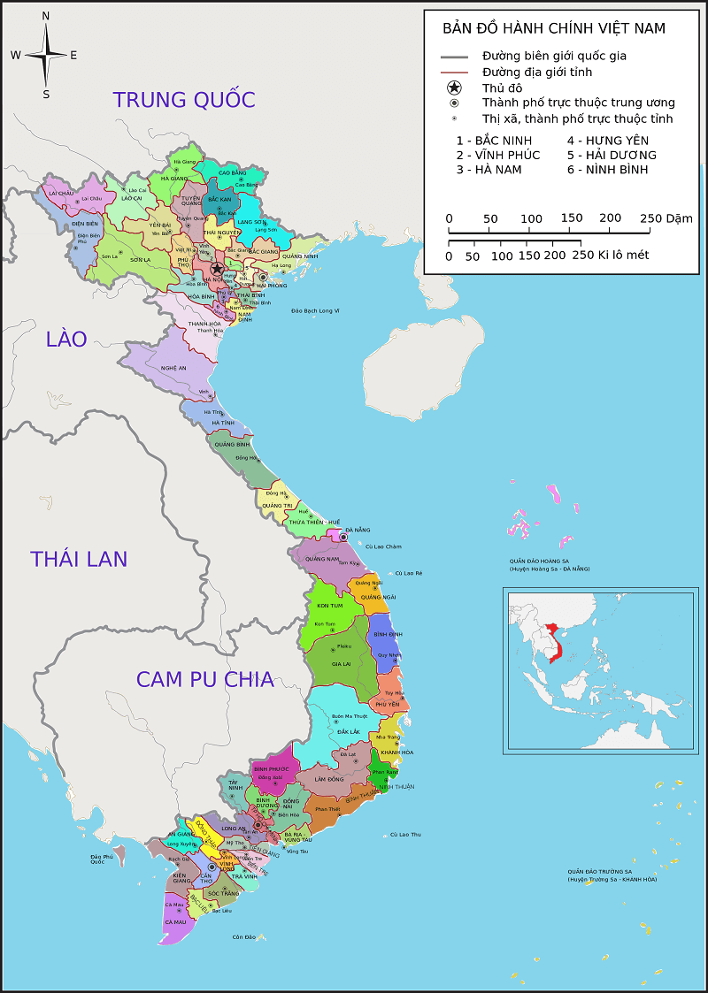 bản đồ hành chính Việt Nam